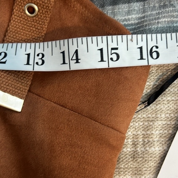 NWT,Iris LA,Warm Camel Faux Suede Adjustable Buckle Mini Dress, EUC,Size M - Picture 11 of 12